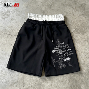 Pantaloncini da Uomo Oversize 280gsm, Stile Hip Hop, Larghi, Vintage, con Doppia Vita, Jogger in Felpa, Personalizzabili con Logo Stampato o Ricamato - Product Image 1