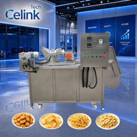 Chaîne de production de frites continue pour frites de pommes de terre, friteuse industrielle commerciale avec contrôle PLC et réglage de la température