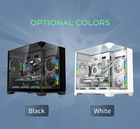 Boîtier de jeu MATX personnalisé AntarcChill ODM OEM, boîtier d'ordinateur de tour moyenne en verre trempé, boîtier PC ITX à trois côtés, boîtiers de jeu