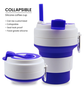 Vaso de Silicona Plegable Portátil de 350 ml con Diseño Personalizado a Prueba de Fugas, Mini Vasos Plegables de Silicona, Taza de Café de Silicona - Product Image 2