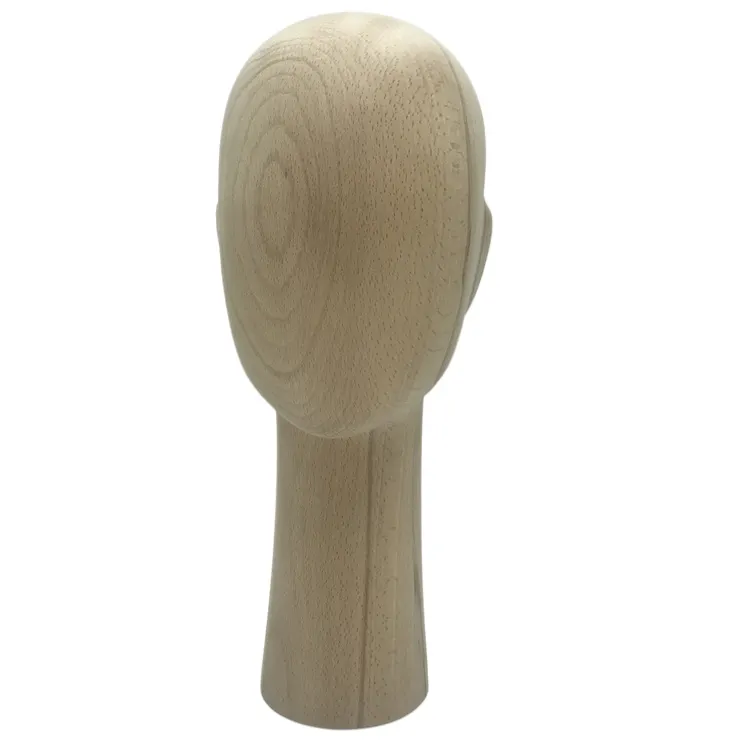 Parrucca di alta qualità Display testa manichino testa in legno massello modello testa in legno con collo lungo femminile maschio di fascia alta europa arte popolare
