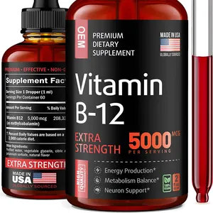 B12 New Arrival Natural Vitamin B12 Drops 5000 Mcg Energy Mood Metabolism Increase Methylcobalamin B12 Liquid Supplement