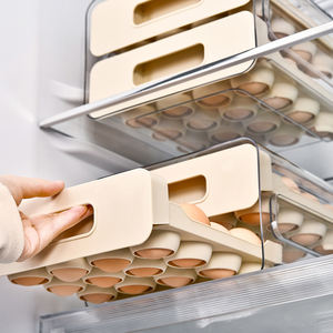 WANUO Organizador de Huevos de Plástico Apilable, Cajón de 2 Niveles para Cocina, Nevera, 32 Capacidad - Product Image 4