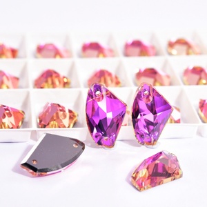 Oleeya Factory <b>Hot</b> Sale 5A Bevel Rhinestone Top Quality All Size Vitrail Rose Glass Crystal Sew on Rhinestone for Clothing - Product Image 2