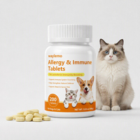 Comprimés Waylemo pour l'immunité et les allergies chez les animaux de compagnie, produits de santé pour chiens et chats avec lactoferrine, stimulant immunitaire, 200 unités