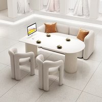 Canapé, table et chaises multifonctionnels de style crème pour studio de photographie de mariage, réception, négociation, salon de beauté et salon commercial