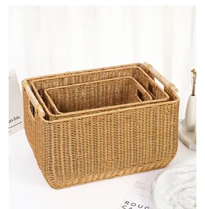 Handmade Thủ Công Mỹ Nghệ Thân Thiện Với Môi Trong Nước Tổ Chức Wicker Liễu Giỏ Cho Tổ Chức Nhựa PP Mây Lưu Trữ Giỏ