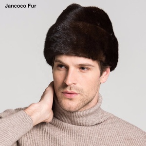 Chapeaux en <span class=keywords><strong>fourrure</strong></span> de vison véritable pour hommes, de haute qualité, chauds pour le printemps et l'hiver, chapeaux tendance pour hommes - Product Image 3