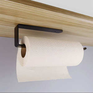 <span class=keywords><strong>Porte</strong></span>-serviettes mural simple en acier inoxydable et <span class=keywords><strong>porte</strong></span>-rouleau de papier essuie-tout avec patère pour salle de bain et cuisine - Product Image 2