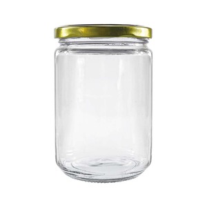 برطمان زجاجي شفاف بغطاء معدني ذهبي، وعاء زجاجي محكم الغلق لتخزين الطعام، برطمانات زجاجية للمطبخ بسعة 500 مل مع أغطية - Product Image 1