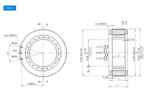 Motor de Torque OD50mm Altura 19mm Torque 0.27NM 48V Motor Rotatorio BLDC sin Marco de Accionamiento Directo para Articulación Robótica de Cirugía Médica - Product Image 6