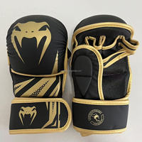 Gant professionnel MMA Gants de boxe Noir mat 6oz MMA Formation Sparring Grappling Boxe Muay Thai Gants