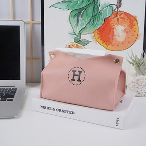 Caja de pañuelos de PU de estilo nórdico para el hogar, sala de estar, dormitorio, caja de pañuelos de alta gama, multiusos, práctica - Product Image 3