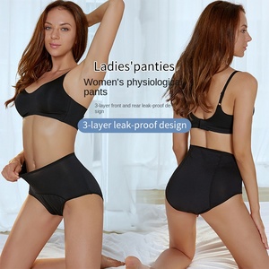 Ropa Interior Menstrual Impermeable y Antibacteriana de Punto Sólido para Mujer, Talla Grande, Estilo Hipster, con Regalo - Product Image 4