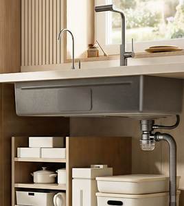 Évier de cuisine en acier inoxydable 304, grand bac unique, multifonctionnel, à poser en surélevé/encastré/encastré à plat pour usage domestique - Product Image 6