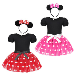 <span class=keywords><strong>Vestito</strong></span> Tutu per ragazze Minnie Mouse con fascia a pois abiti da principessa Cosplay per feste di compleanno per bambini e carnevali di Halloween - Product Image 6