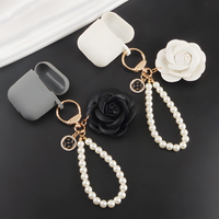 Gantungan Kunci Elegan Ringan Ramah Lingkungan Dapat Digunakan Kembali Buatan Tangan dengan Hiasan Bunga dan Aksesoris Emas untuk Kunci, Casing Ponsel, dan Tas