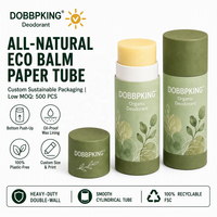 Nouveau design biodégradable cosmétique Kraft Push Up déodorant baume à lèvres papier Tube soin de la peau bâton produit emballage conteneur