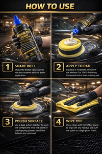 GRAPHONEX MEDIUM CUT 2000 Composé de polissage professionnel à l'oxyde d'aluminium 1000ml Brillance et protection Élimine l'oxydation Voitures légères - Product Image 5