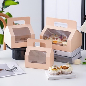 SunShine Cupcake Bread Dessert <b>Packing</b> <b>Paper</b> Gift Boxes Food Cardboard Food Package Cake Box with Window Custom - Product Image 1