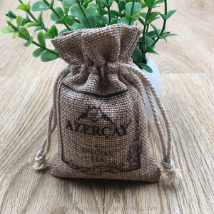 Sac en chanvre naturel avec attaches, pochettes simples pour bijoux et petits cadeaux 8,5 cm * 11,5 cm - Product Image 2