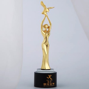 Bailarín de cobre dorado y plateado de 8x30cm con trofeo de Metal de águila, trofeo de cristal personalizado, premios grabados - Product Image 6