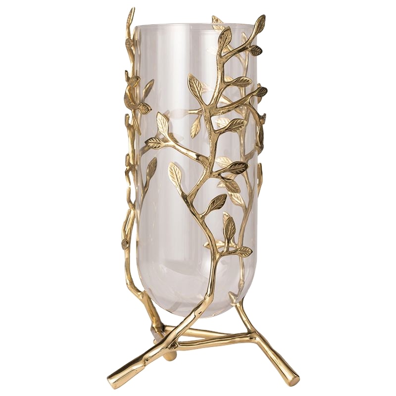 Латунная стеклянная хрустальная ваза в европейском стиле для украшения дома