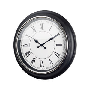 Grand Horloge Murale Quartz Noire Électroplaquée de 16 Pouces avec Chiffres Romains Surdimensionnés en Plastique pour Villa de Luxe, Domaine et Penthouse - Product Image 3