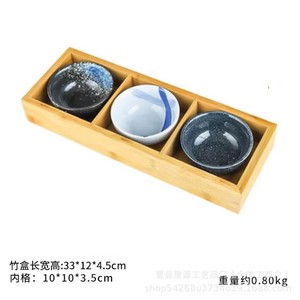 Bandeja de servir de bambú de estilo japonés con nueve compartimentos para restaurante de hot pot, vajilla con secciones para verduras - Product Image 4
