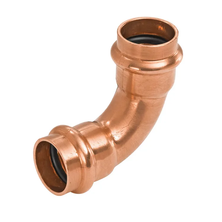 Tee connection 3 way refrigeration copper elbow press connector plumbing copper tube connector fitting