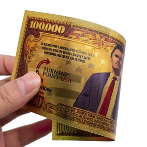 Colección de Billetes de Dólar Estadounidenses de Charlie Kirk Goold 1993-2025, Impresos en Lámina Dorada Plástica, 15.4x6.5cm, Doble Cara, para Regalos y Recuerdos - Product Image 4