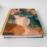 Cahier de Journal personnalisé à couverture rigide en feuille d'or Offset imprimé Wire-O Organisateur de planificateur Élastique Papier Carton 198PP