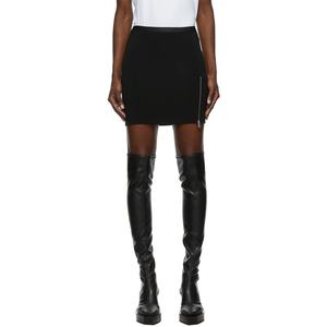 Custom Black Elastic Waistband Sport Jersey Short <b>Skirt</b> Women Zip Mini <b>Skirt</b> for <b>Girls</b> - Product Image 3