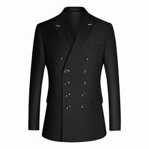 Nuovo abito Slim doppiopetto da <span class=keywords><strong>uomo</strong></span> Casual professionale <span class=keywords><strong>blu</strong></span> <span class=keywords><strong>scuro</strong></span> <span class=keywords><strong>blu</strong></span> <span class=keywords><strong>scuro</strong></span> e grigio moda da esportazione - Product Image 6
