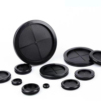 Garniture ovale rainurée double face en caoutchouc EPDM noir pour la protection des câbles et des trous de panneau