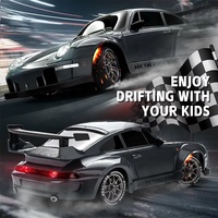 Voiture de drift RC 1:24 en métal, électrique, 4 roues motrices, télécommande proportionnelle, portée 50 m, haute vitesse, gyroscope, lumières LED, pneus supplémentaires, jouet pour adultes et enfants