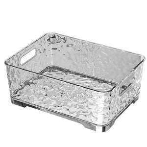 Glacier Patterned Desktop <b>Storage</b> Box <b>Square</b> Transparent Silver Handle Cosmetic Kitchen Household Organizer - Product Image 2