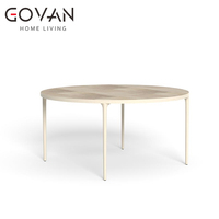 Table de jardin ronde Dunraven 365 jours pour repas au bord de la piscine, idéale pour les cours intérieures et villas en bord de mer, en bois de bouleau