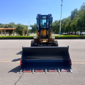Chariot élévateur tout-terrain <span class=keywords><strong>3</strong></span>,5T/4T/5T, équipé de pneus semi-solides, mât à trois sections, moteur en option - Product Image 2