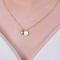 Collier avec pendentif en argent 925 Kirin, charme pierre de naissance, lettre personnalisée pour usage quotidien