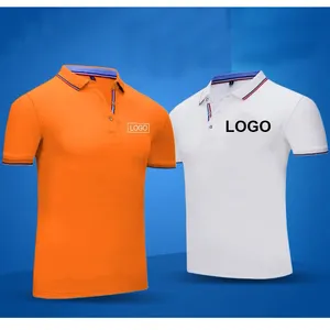 Camisa polo unissex, camisa branca respirável bordada e personalizada de alta qualidade, golfe liso, 100% algodão