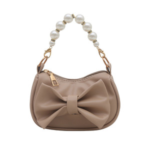 Mới Thời Trang Phụ Nữ Củ<span class=keywords><strong>a</strong></span> Thiết Kế Thời Trang Nách Túi Thanh Lịch Bow Nhỏ Dễ Thương Túi Xách Ngọc Trai Dây Đeo Ly Hợp Túi Xách - Product Image 5