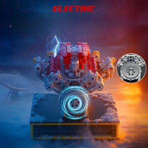 Jie Sao 33001 Mới 488 V8 Động Cơ Xe Thể Thao Mô Hình Động Cơ Điện Điều Khiển Kid Gạch Lắp Ráp Đồ Chơi Món Quà Sinh Nhật Xây Dựng Khối Bộ - Product Image 3