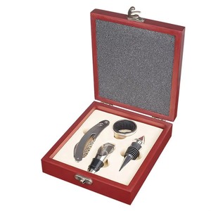 Wellflyer WK-095 Chất lượng cao thép không gỉ rượu vang corkscrews rượu vang Opener Bộ quà tặng rượu vang Phụ kiện thanh công cụ với hộp gỗ - Product Image 4