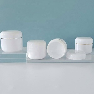 กระปุกครีมเปล่าสีขาวขนาด 250 มล. 8 ออนซ์  วัสดุ PP พร้อมฝาปิดขอบทอง - Product Image 5