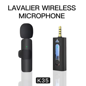 Micrófono de solapa con reducción de ruido inalámbrico Plug-play K35, Conector de 3,5mm, grabación profesional para altavoz, Mini altavoz Vlog - Product Image 2