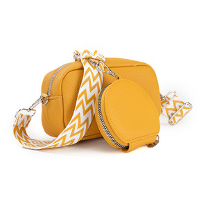 New Women's PU Leather Crossbody Bag Wide Strap Small Square <b>Camera</b> Bag with Coin Purse Casual Shoulder Handbag Wholesale - Product Image 1