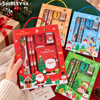Crayons de Noël avec gomme, lot de 12, vente en gros, crayons en bois HB, fournitures scolaires de Noël, cadeaux de Noël pour enfants, en vrac
