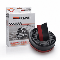 EPMAN Universel Lame de pare-chocs avant en fibre de carbone avec becquet de protection en caoutchouc anti-rayures pour kit carrosserie