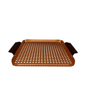 Plaques de cuisson rectangulaires en métal antiadhésives résistantes à la chaleur pour barbecue extérieur - Product Image 1